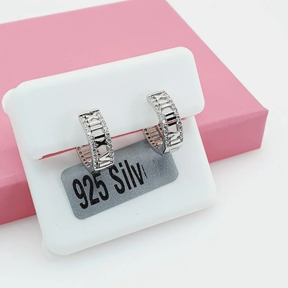 "925 Sterling Silver Cubic Zirconia Earrings, U19254663 - Picture 4 of 11